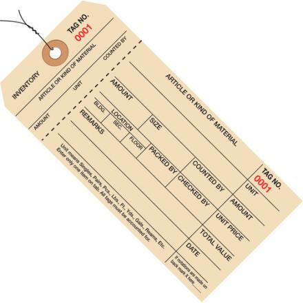 Category Inventory Tags 1 Part Stub Style # 8 - Pre-Wired image
